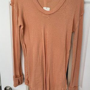 We the Free long sleeved pullover, muted orange, Cotton, size small